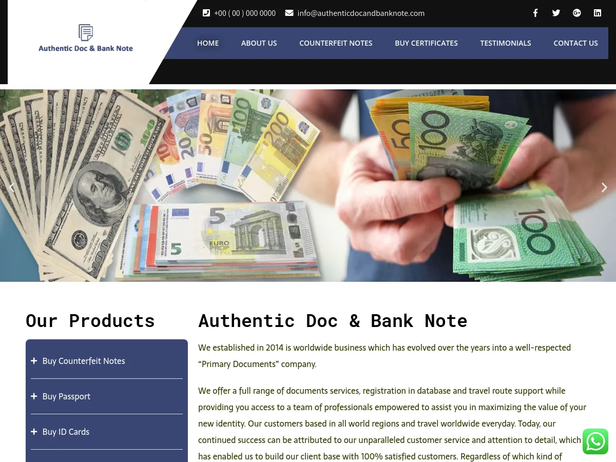 authenticdocandbanknote.com